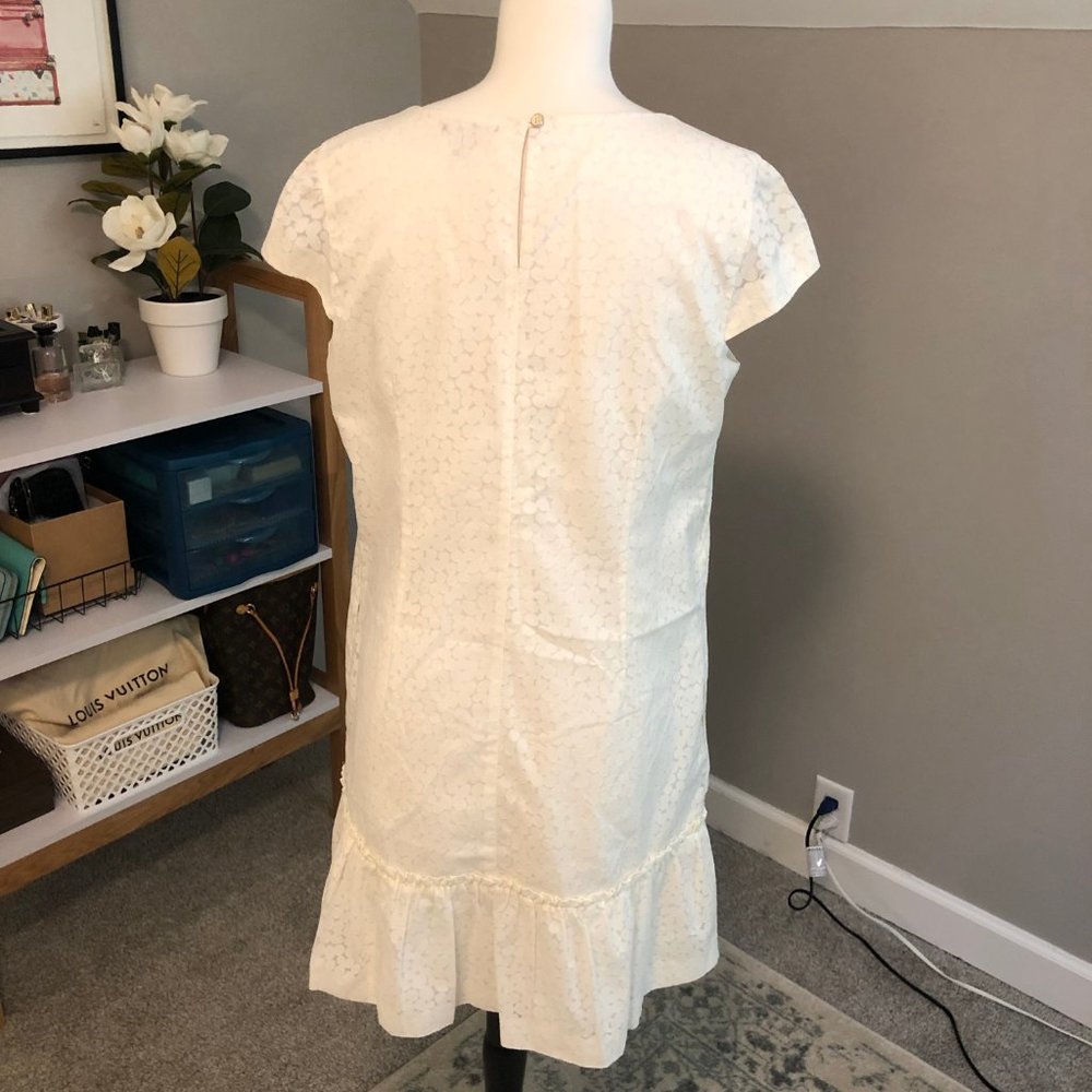 GAP Ivory Patterned Ruffle Hem Shift Dress - Picture 5 of 8